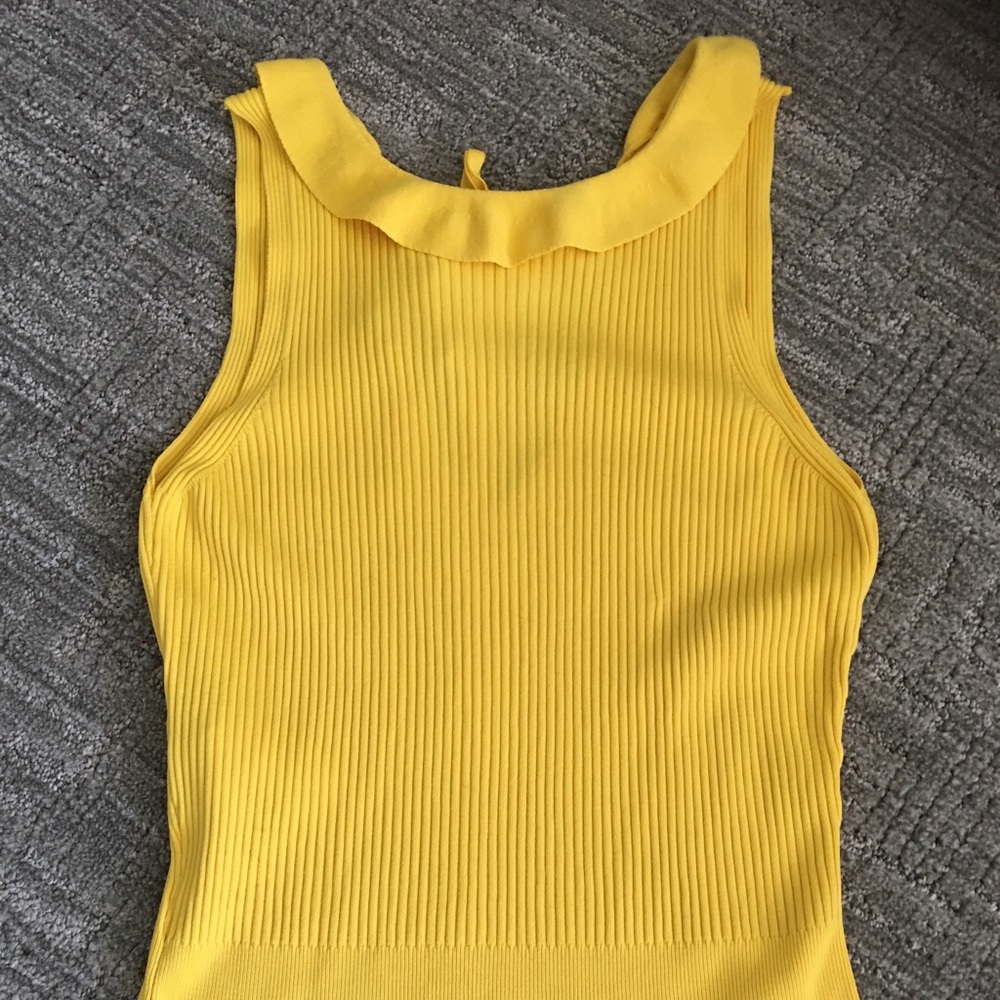 Fluttery summery trimmed yellow top